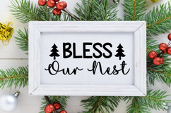 Bless Our Nest Sign SVG, Farmhouse Christmas Sign Product Image 2