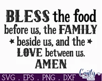 Farmhouse Home Round Sign Svg, Bless The Food Dinner Prayer Product Image 2