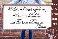 Bless The Food Christian Farmhouse Home Sign Svg Product Image 1