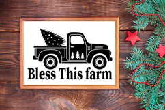 Bless This Farm Sign SVG, Farmhouse Christmas Sign Product Image 3