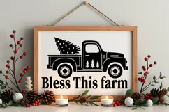 Bless This Farm Sign SVG, Farmhouse Christmas Sign Product Image 4
