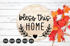 Bless this Home Svg | Farmhouse Sign SVG | Round Sign Product Image 1