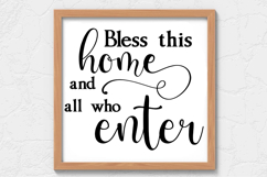 Bless this home and all who enter SVG, Farm House Sign SVG Product Image 1