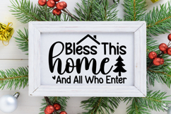 Bless This Home and All Who Enter Sign SVG, Farmhouse Sign Product Image 2