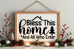 Bless This Home and All Who Enter Sign SVG, Farmhouse Sign Product Image 4