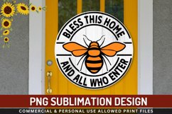 Bless this home and all who Sublimation PNG, Round Sign Product Image 1
