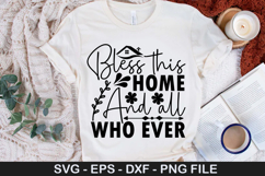Family SVG Design - Bless this home and all who ever Product Image 2