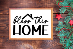 Bless This Home Sign SVG, Farmhouse Christmas Sign Product Image 3