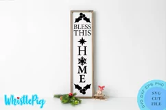 Bless This Home Svg Christmas Porch Sign Svg Christmas Svg Product Image 1