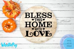 Bless This Home Farmhouse Door Sign Svg Wooden Door Sign Svg Product Image 1