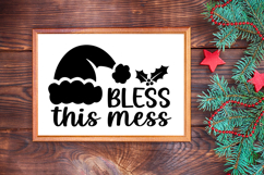 Bless This Mess Sign SVG, Farmhouse Christmas Sign Product Image 3