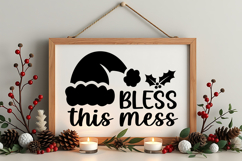 Bless This Mess Sign SVG, Farmhouse Christmas Sign Product Image 4