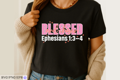 &quot;Blessed and Chosen SVG Ephesians 1:3-4 Bible Verse Product Image 2