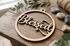 Blessed Christmas Ornament SVG Laser Cut Wood Winter Decor Product Image 2