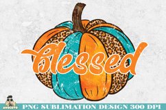 Blessed pumpkin png / retro fall sublimation design Product Image 1