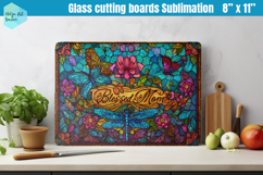 Glass Cutting Boards Kitchen | Blessed Mom Floral Product Image 1