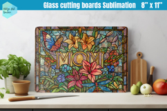 Glass Cutting Boards Kitchen | Blessed Mom Floral Product Image 1