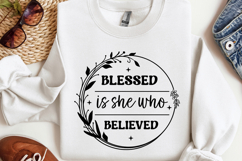 Blessed is she who believed SVG, Christian SVG Product Image 1