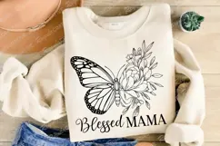 Blessed Mama SVG Design, Mother's Day T-shirt Design Product Image 3