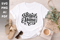 Blessed Mama SVG | Christian Mom Quote Design Product Image 1