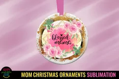 Blessed Mama Ornament Sublimation I Christmas Ornament PNG