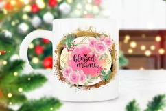 Blessed Mama Ornament Sublimation I Christmas Ornament PNG