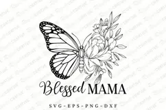 Blessed Mama SVG Design, Mother's Day T-shirt Design Product Image 1