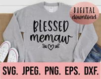 Blessed Memaw SVG - Most Loved Memaw - Memaw Life Design PNG Product Image 2