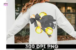 Softball Coquette png, Black Bows Sports Deisgn Product Image 1