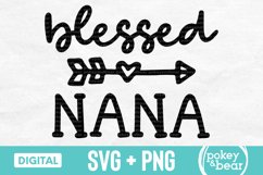 Blessed Nana SVG cut file and PNG sublimation design preview