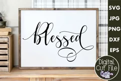 Blessed Saying Christian Farmhouse Home Sign Svg Product Image 1