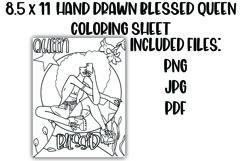 Black Woman Queen and Blessed Floral Coloring Sheet Product Image 1