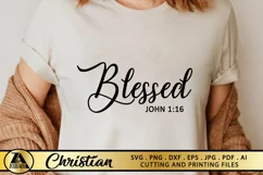 Blessed SVG JESUS Faith SVG Christian Quote SVG Cut Files Product Image 2