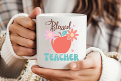 Blessed Teacher SVG | Boho Teacher SVG | Teacher Floral PNG Product Image 2