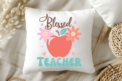 Blessed Teacher SVG | Boho Teacher SVG | Teacher Floral PNG Product Image 4