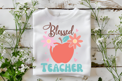 Blessed Teacher SVG | Boho Teacher SVG | Teacher Floral PNG Product Image 5