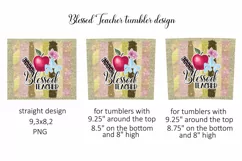 Blessed Teacher Sublimation. Skinny Tumbler Wraps Product Image 2