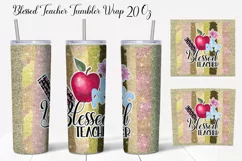 Blessed Teacher Sublimation. Skinny Tumbler Wraps Product Image 1