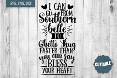 Fun Southern Belle Cut File, Southern Girl quote SVG file Product Image 1