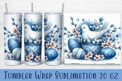 Easter animal Tumbler wrap | Cute blu Easter sublimation Product Image 1