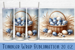 Easter animal Tumbler wrap | Cute blu Easter sublimation Product Image 1