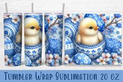 Easter animal Tumbler wrap | Cute blu Easter sublimation Product Image 1