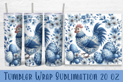Easter animal Tumbler wrap | Cute blu Easter sublimation Product Image 1
