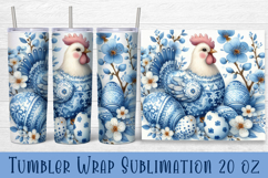 Easter animal Tumbler wrap | Cute blu Easter sublimation Product Image 1