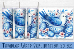 Easter animal Tumbler wrap | Cute blu Easter sublimation Product Image 1