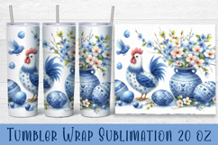 Easter animal Tumbler wrap | Cute blu Easter sublimation Product Image 1