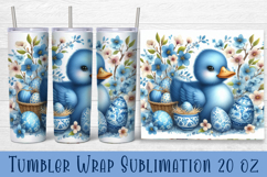 Easter animal Tumbler wrap | Cute blu Easter sublimation Product Image 1