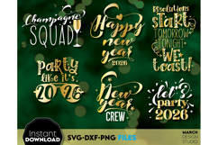 Celebrate New Year 2026 in style with this elegant gold SVG bundle — perfect for shirts, mugs, cards, and party decorations.