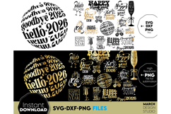 Celebrate New Year 2026 in style with this elegant gold SVG bundle — perfect for shirts, mugs, cards, and party decorations.