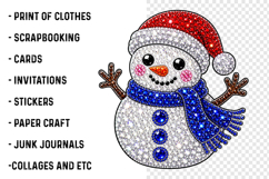Bling Rhinestone Snowman Png Product Image 3
